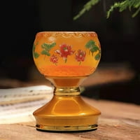 Държач за свещници Ghee Lamp, Будистки олтарни консумативи, свещ свещ свещ стойка за маслена лампа за десктоп домашен подарък орнамент стил B