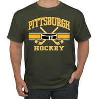 Wild Bobby City of Pittsburgh Hockey Fantasy Fan Sports Мъжки тениска, военно зелено, среден