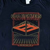 Тениска на Foo Fighters Run за вашия живот Нова официална униза Black E обиколка