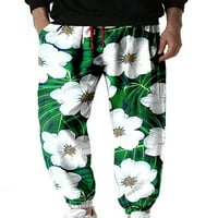 Paille Mens Floral Print Flym Bottoms Леки йога шезлонги за теглене на хавайски панталони панталони