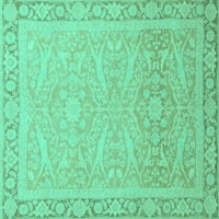 Ahgly Company Indoor Square Abstract Turquoise Blue Modern Area Cugs, 3 'квадрат