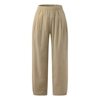 Жени ежедневни разхлабени плътни цветни джобове еластична талия удобна харем панталони с дължина до глезена горещи 6s4487375