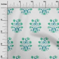 Oneoone Rayon White Fabric Leaves & Flower Craft Projects Decor Fabric Отпечатани от двора широкола