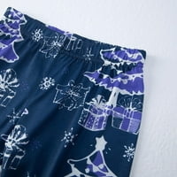Assuyy Pary-Child Nightclothes Sets-Топло отпечатани пижами Два части деца Комплект Коледно домашно облекло Синьо размер 10y