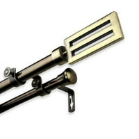 Instyledesign Cavalier Double Curtain Rod Black to Black Finis