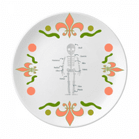 Карикатура Човешка костна илюстрация Цветна керамика плоча за хранене за вечеря ястие