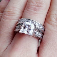 Подарък за сватбени пръстени на Bazyrey Fore във формата на сърце с форма на сватбени пръстени с жена